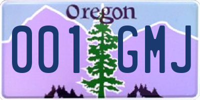 OR license plate 001GMJ