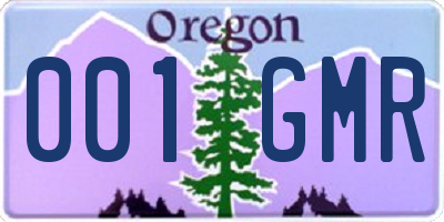 OR license plate 001GMR