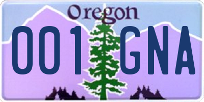 OR license plate 001GNA