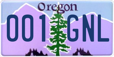 OR license plate 001GNL