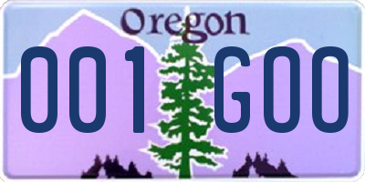 OR license plate 001GOO