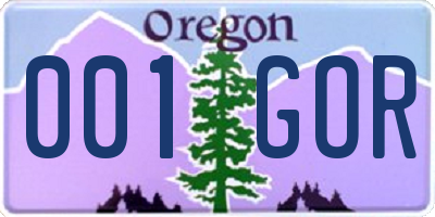 OR license plate 001GOR