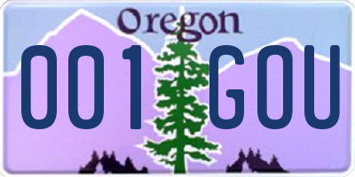 OR license plate 001GOU