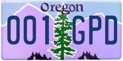 OR license plate 001GPD