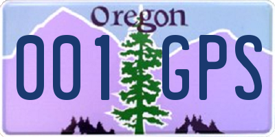 OR license plate 001GPS