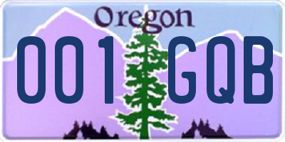 OR license plate 001GQB