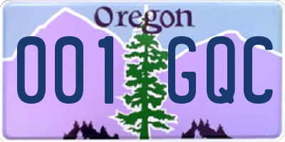 OR license plate 001GQC