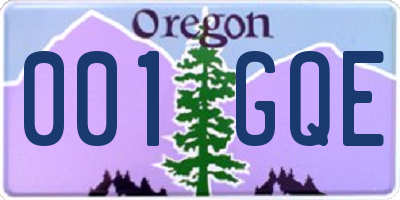 OR license plate 001GQE