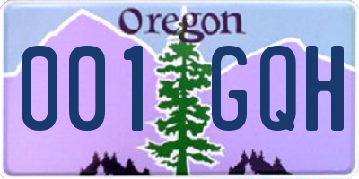 OR license plate 001GQH