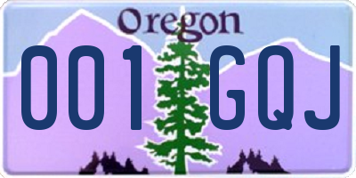 OR license plate 001GQJ