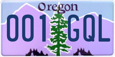 OR license plate 001GQL