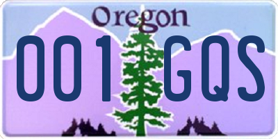 OR license plate 001GQS