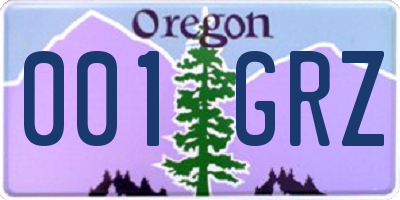 OR license plate 001GRZ