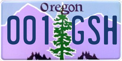 OR license plate 001GSH