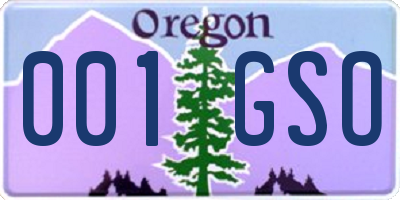OR license plate 001GSO
