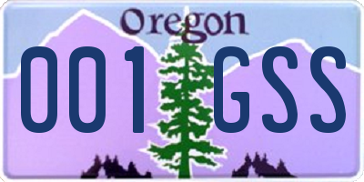 OR license plate 001GSS