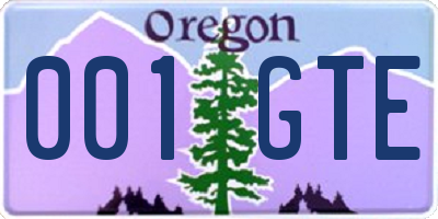 OR license plate 001GTE
