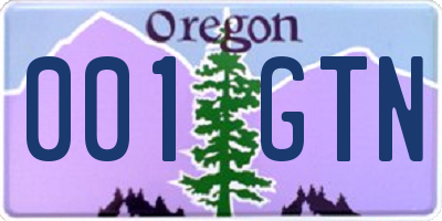 OR license plate 001GTN