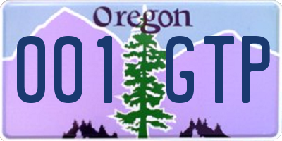 OR license plate 001GTP