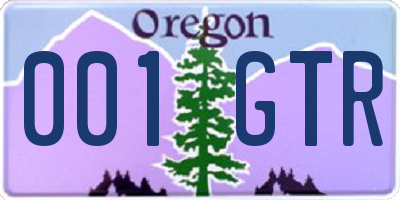 OR license plate 001GTR