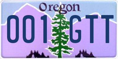 OR license plate 001GTT