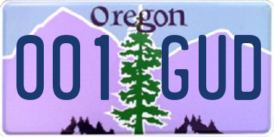 OR license plate 001GUD