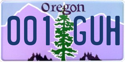 OR license plate 001GUH