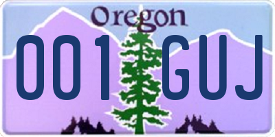 OR license plate 001GUJ