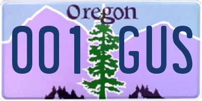 OR license plate 001GUS