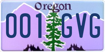 OR license plate 001GVG