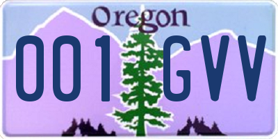 OR license plate 001GVV