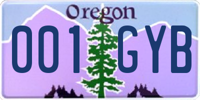 OR license plate 001GYB