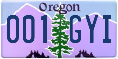 OR license plate 001GYI