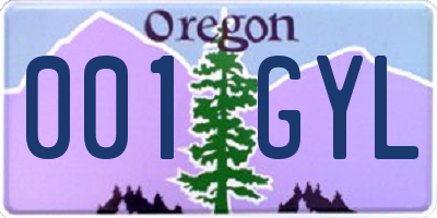 OR license plate 001GYL