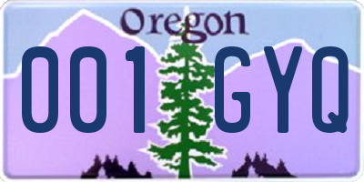 OR license plate 001GYQ