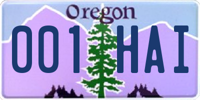 OR license plate 001HAI