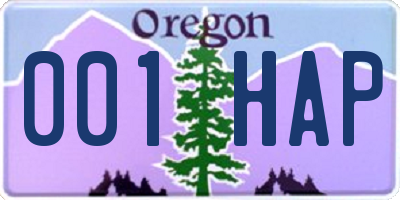 OR license plate 001HAP