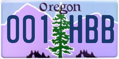 OR license plate 001HBB