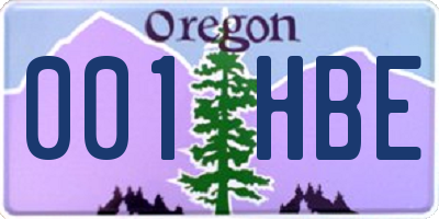 OR license plate 001HBE