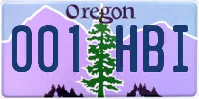 OR license plate 001HBI