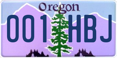 OR license plate 001HBJ