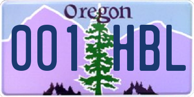 OR license plate 001HBL