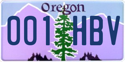 OR license plate 001HBV