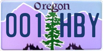 OR license plate 001HBY