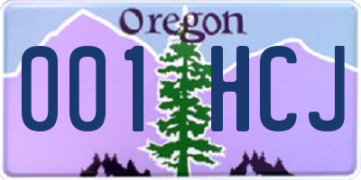 OR license plate 001HCJ