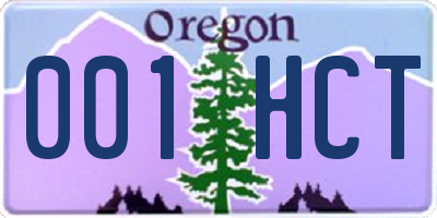 OR license plate 001HCT