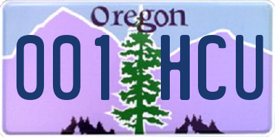 OR license plate 001HCU