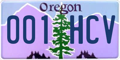 OR license plate 001HCV