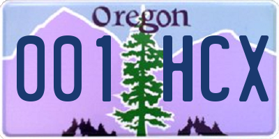 OR license plate 001HCX