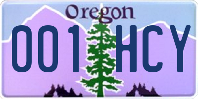 OR license plate 001HCY